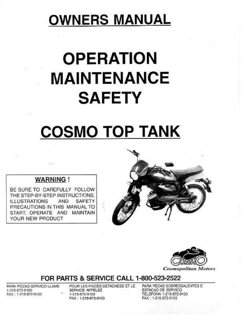 Cosmo Top Tank owner's manual