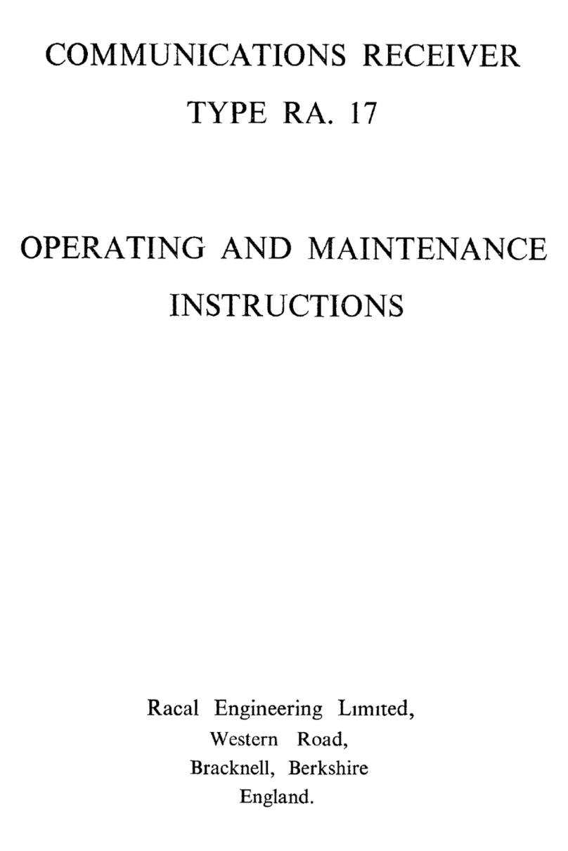 Racal Engineering RA. 17 Operating and maintenance instructions