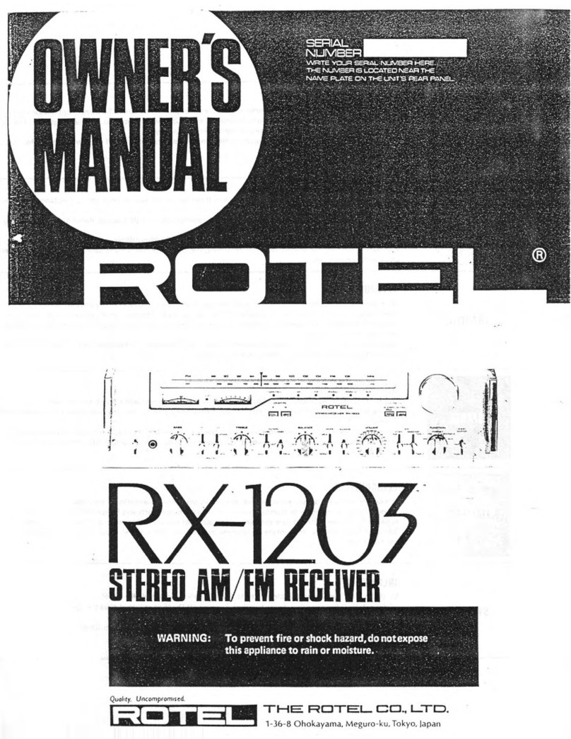 Rotel RX-1203 owner's manual