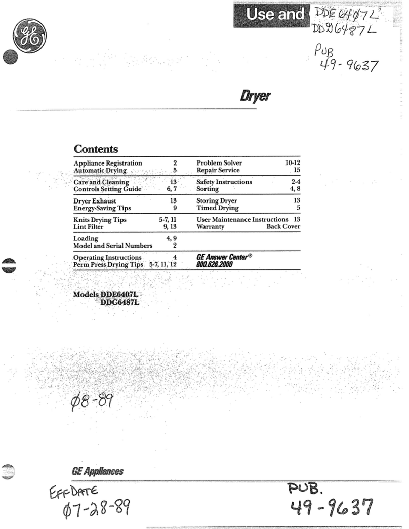 GE DDE6407L User manual