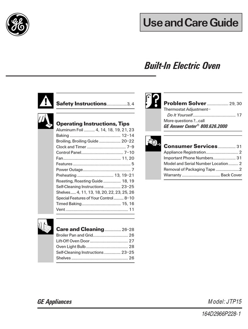 GE JTP15 Use and care guide