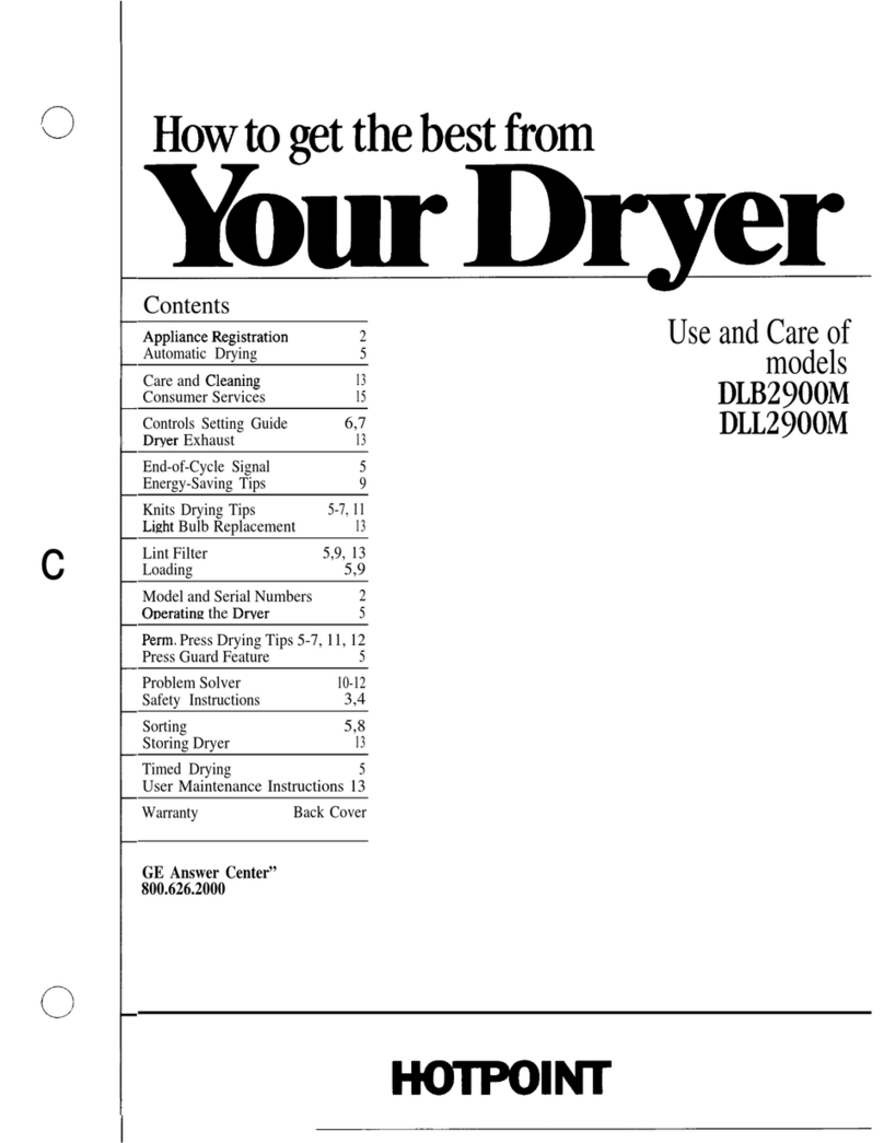 Hotpoint DLB2900M Use and care