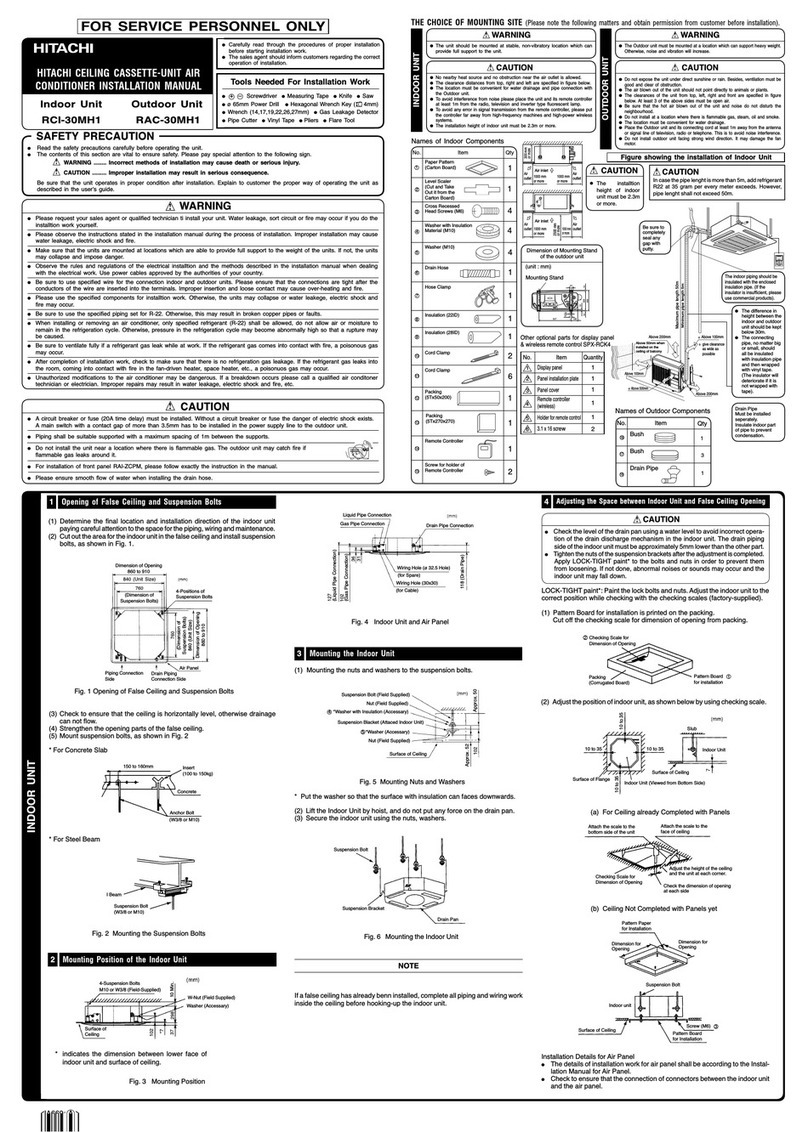 Hitachi RAC-30MH1 User manual