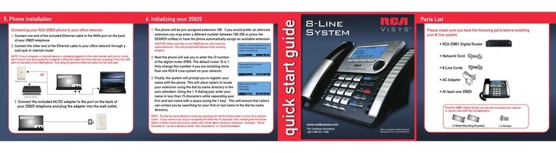 RCA ViSYS 25825 quick start guide