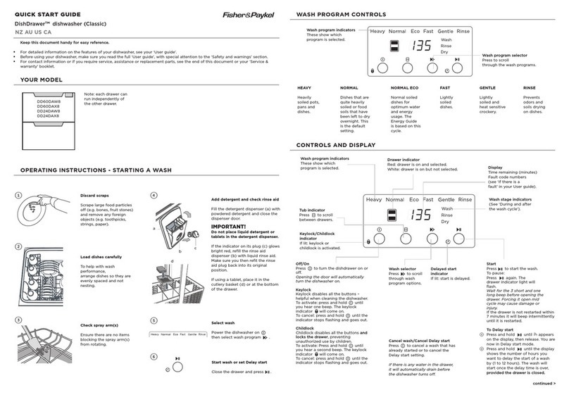 Fisher & Paykel DishDrawer DD60DAW8 User manual