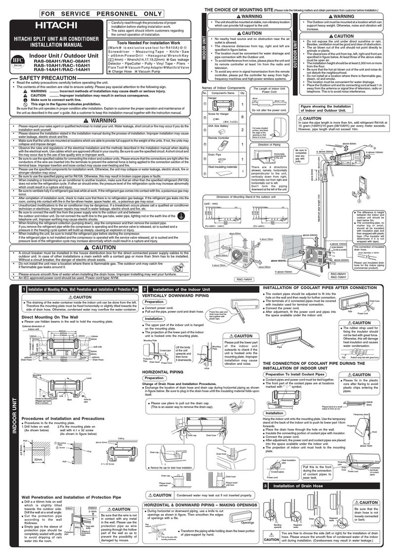 Hitachi RAS-08AH1 User manual