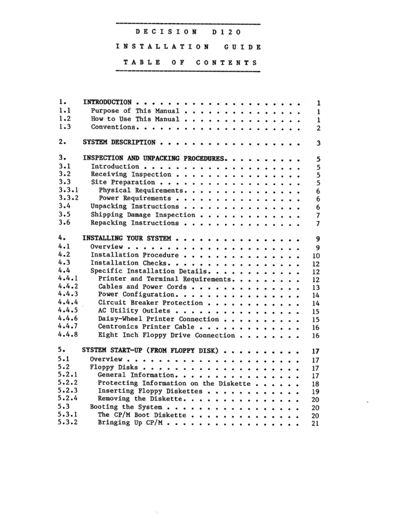 Morrow Decision D120 User manual