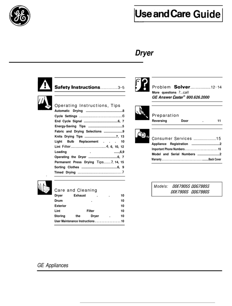 GE DDE7905S User manual
