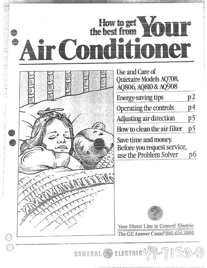 GE Quietaire AQ708 Installation instructions GE Quietaire AQ708 Installation instructions