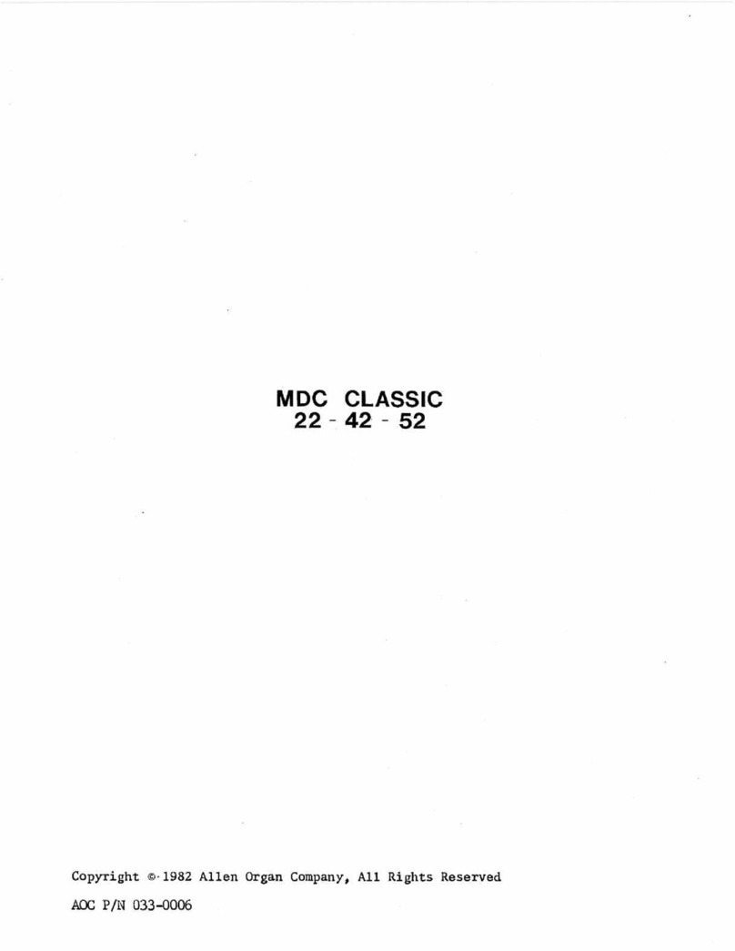 Allen Organ Company LLC MDC CLASSIC 22 user manual