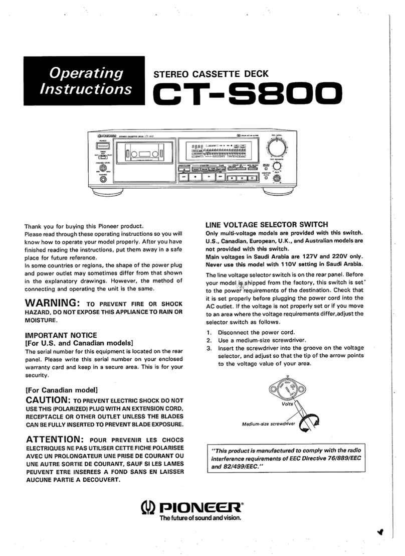 Pioneer CT-S800 User manual