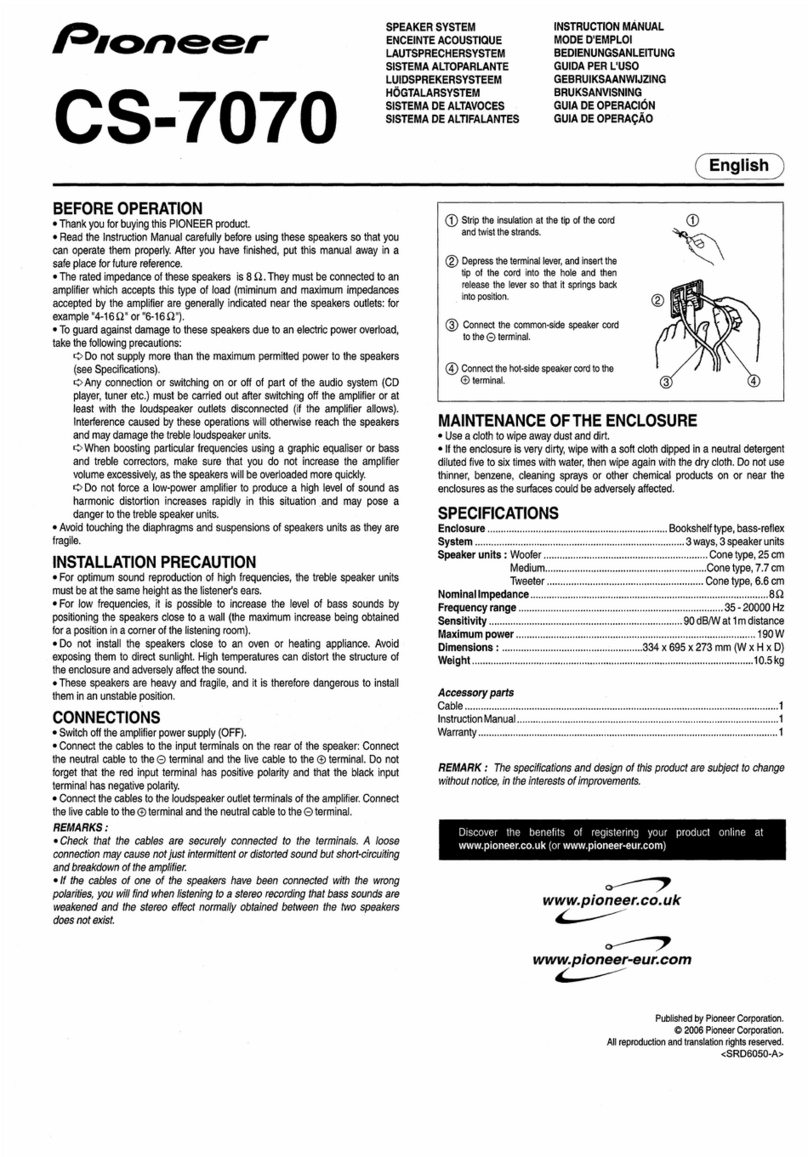Pioneer CS-7070 User manual