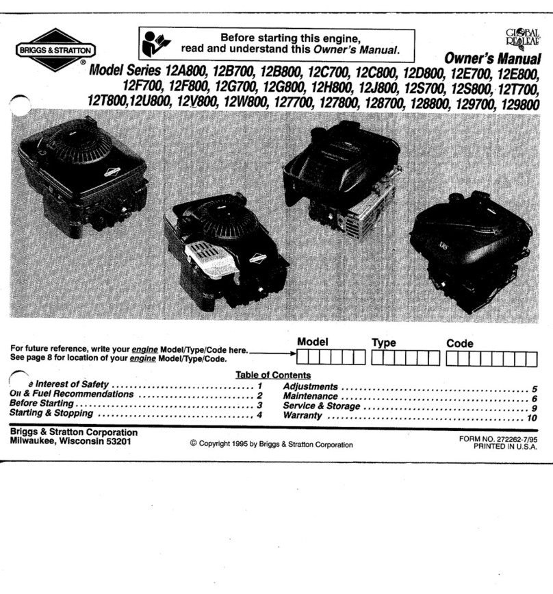 Briggs & Stratton 12A800 Series User manual