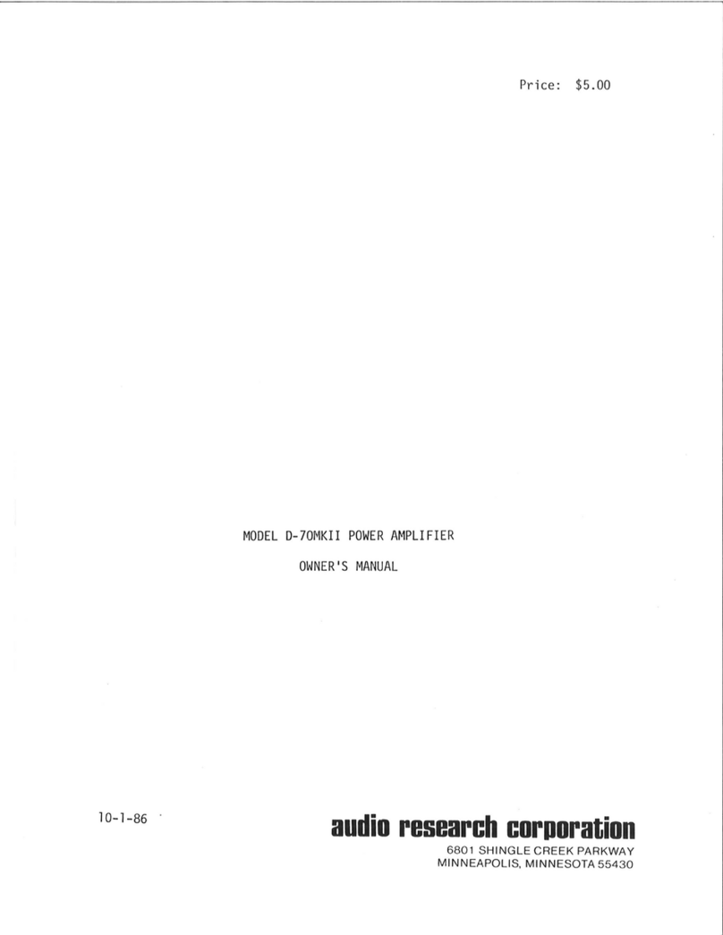 Audio Research D-70MKII User manual