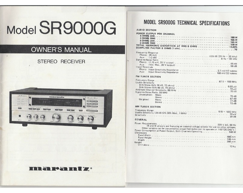 Marantz SR9000G owner's manual