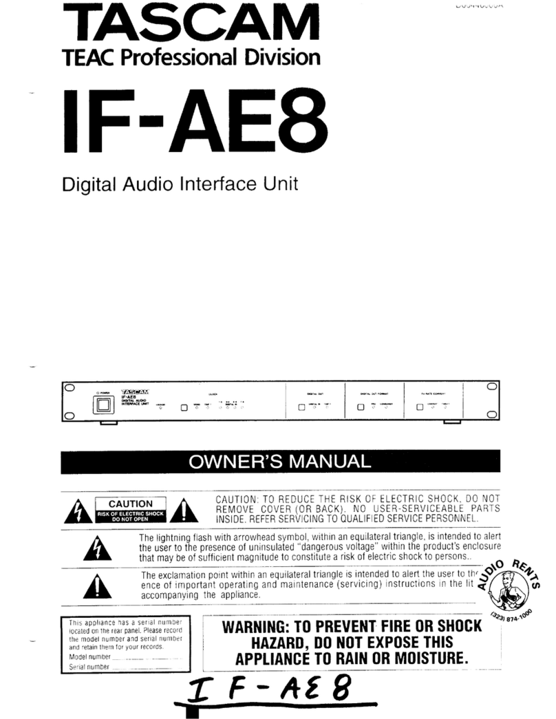 Tascam IF-AE8 owner's manual