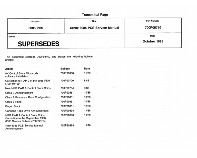 Xerox 6085 PCS User manual