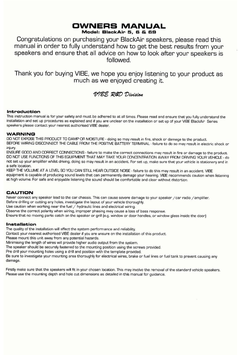 Vibe BlackAir 5 owner's manual