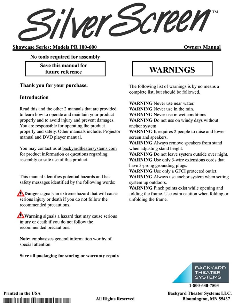 Backyard Theater Systems SilverScreen Showcase Series owner's manual