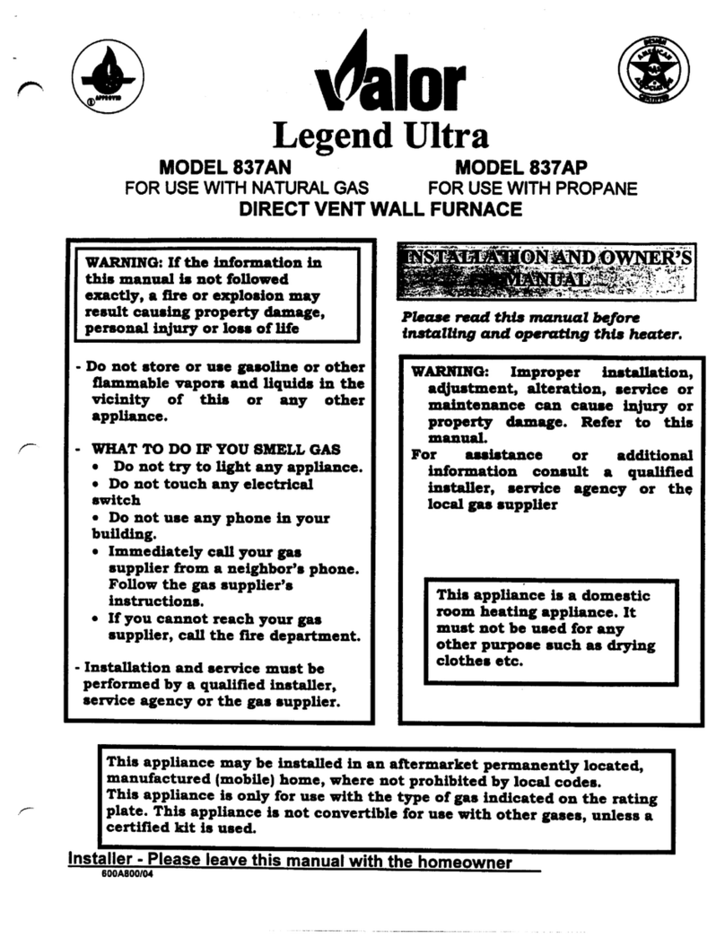 Valor 837AN Installation instructions