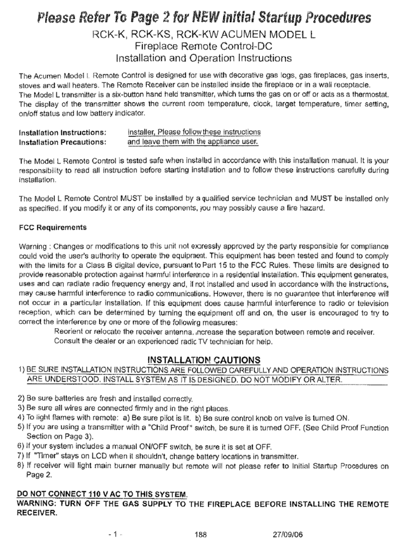Acumen RCK-K L Installation and operation instructions