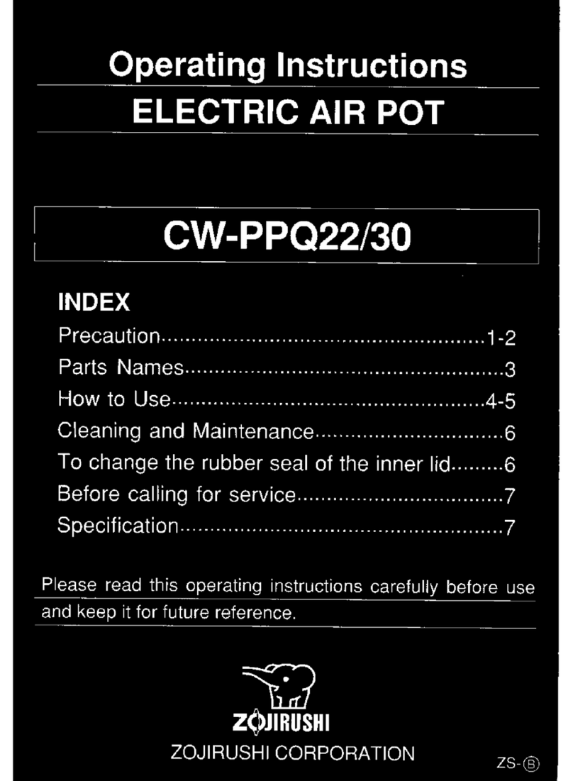 Zojirushi CW-PPQ22 operating instructions