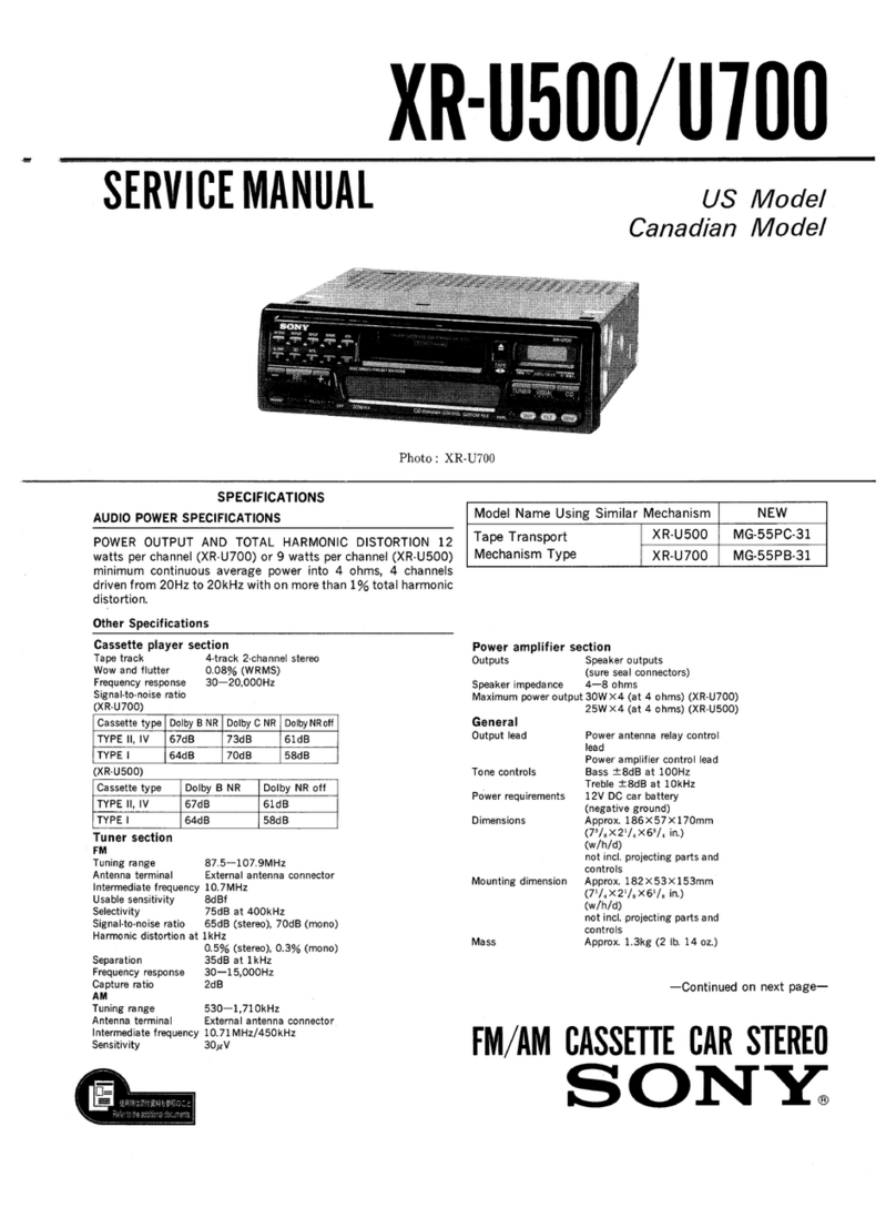 Sony XR-U500 Service manual