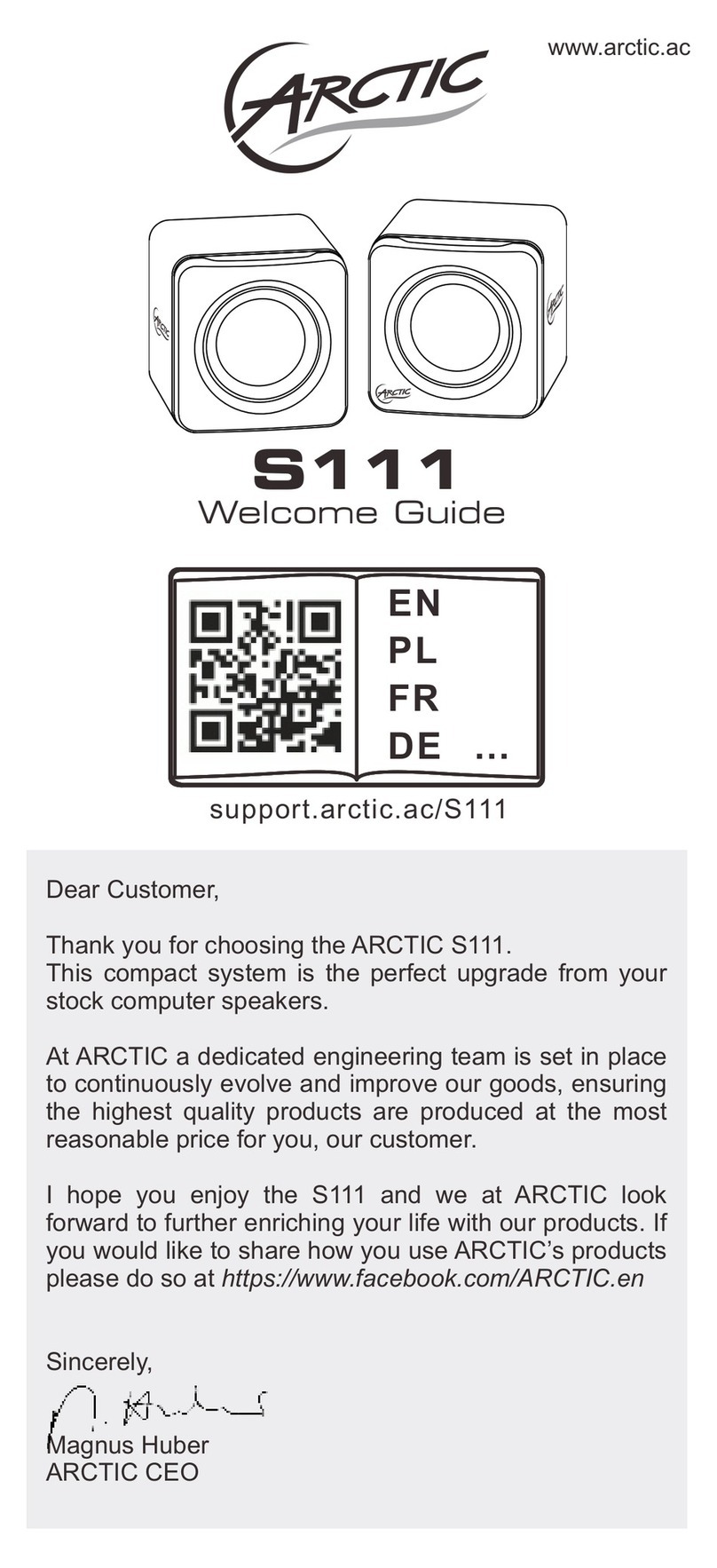 Arctic S111 Welcome guide