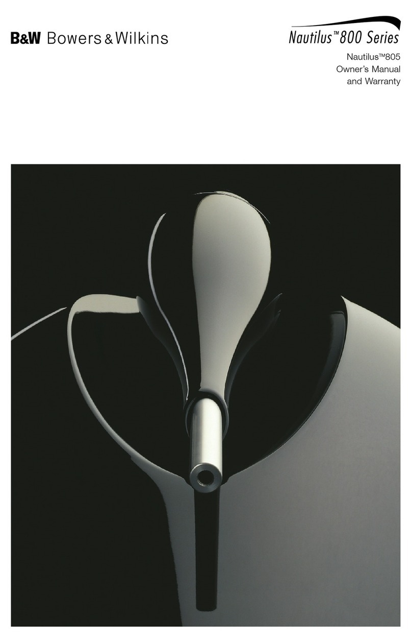 Bowers & Wilkins Nautilus 800 Series Owner's manual and warranty