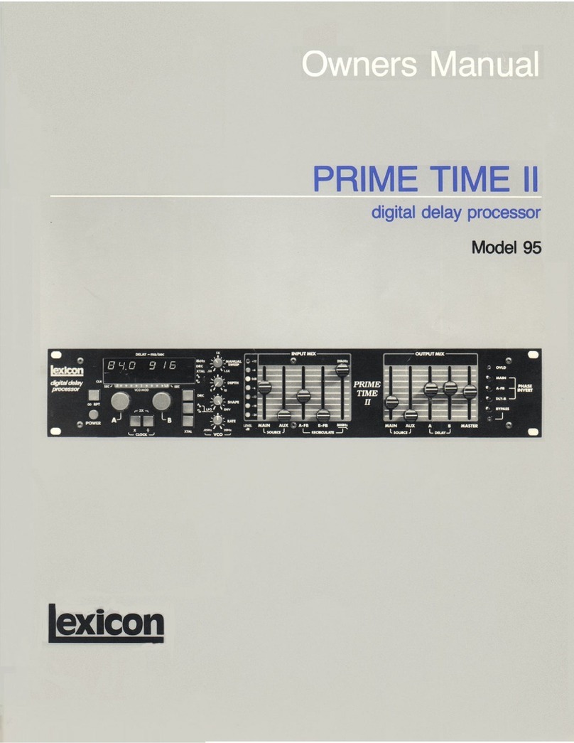 Lexicon Prime Time II 95 User manual
