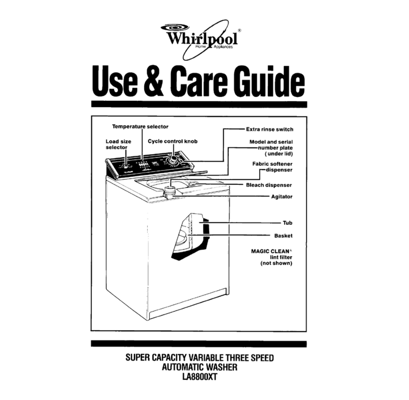 Whirlpool LA8800XT Use & care guide