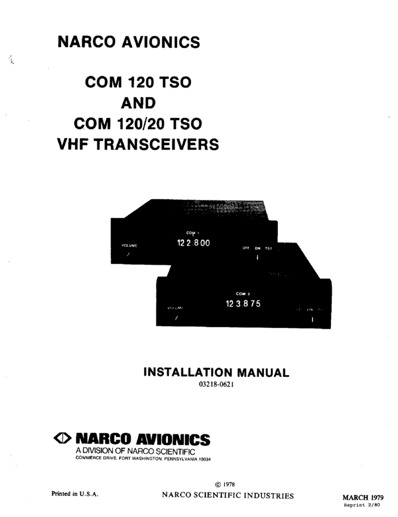 Narco Avionics COM 120 TSO installation manual Narco Avionics COM 120 TSO installation manual