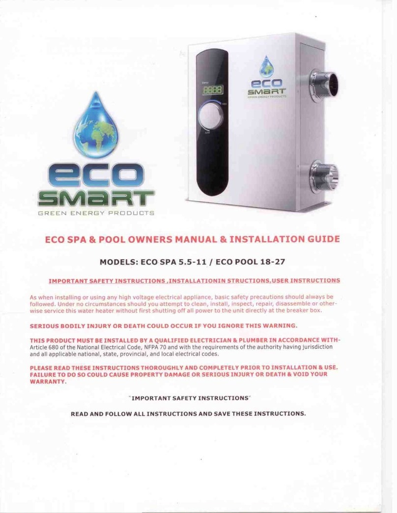 Eco-Smart Eco Spa 5.5 Owner's manual & installation guide Eco-Smart Eco Spa 5.5 Owner's manual & installation guide