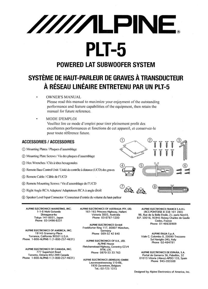 Alpine PLT-5 User manual