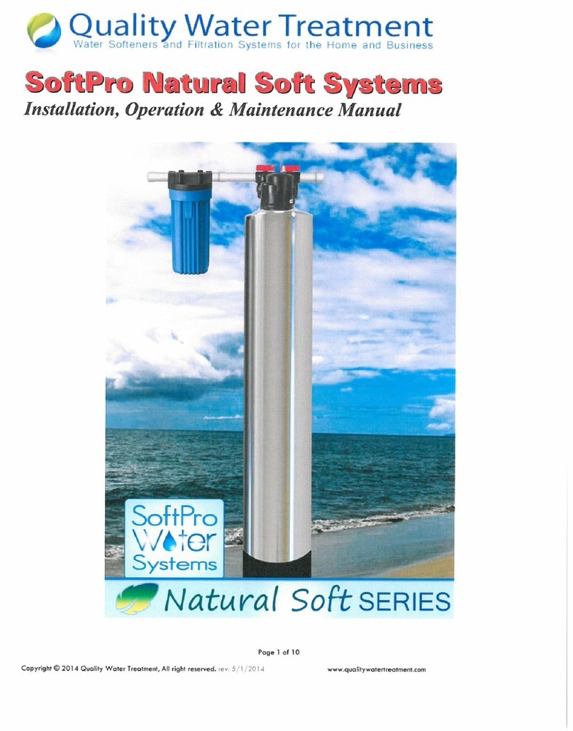 Quality Water Treatment SoftPro Natural Soft Series Installation, operation and maintenance manual