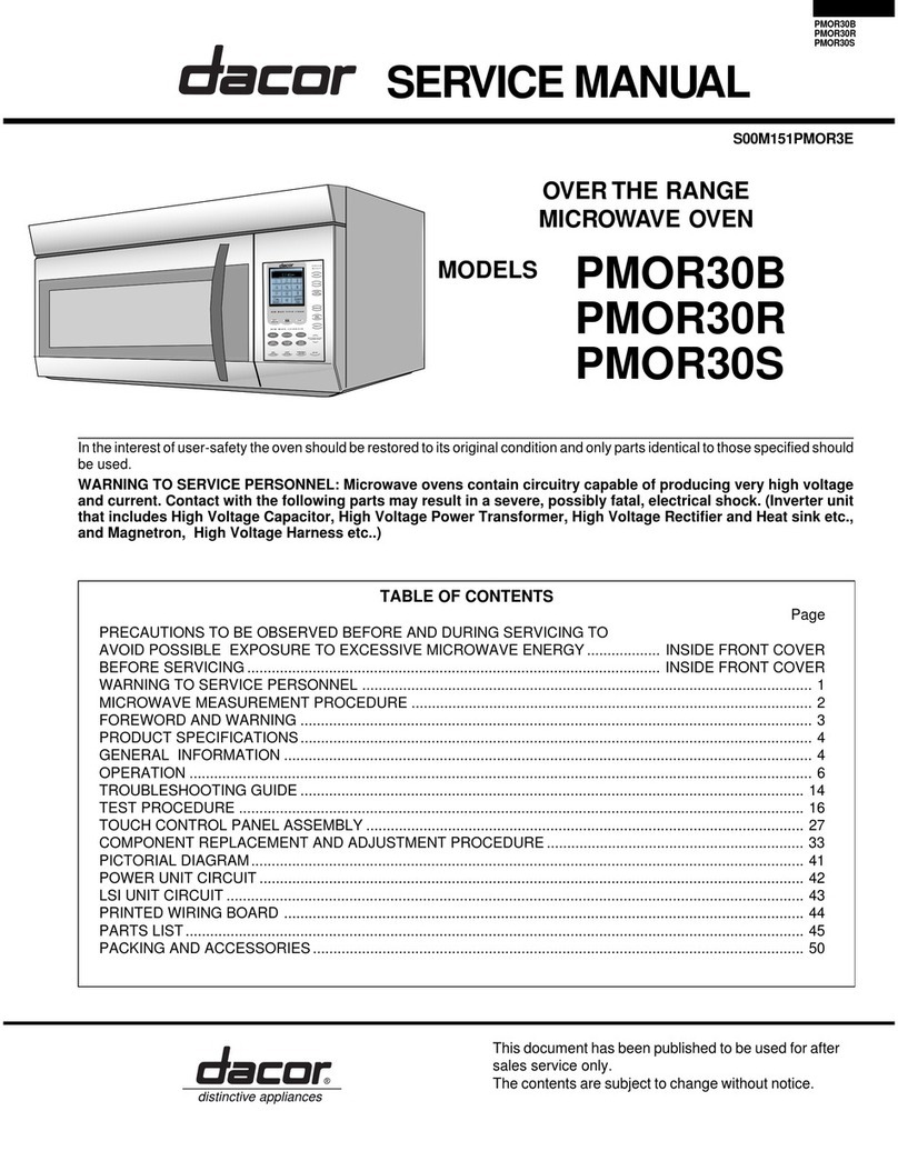 Dacor PMOR30B User manual