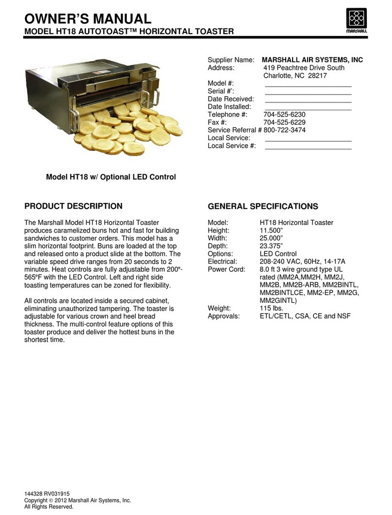 Marshall AIR AUTOTOAST HT18 owner's manual