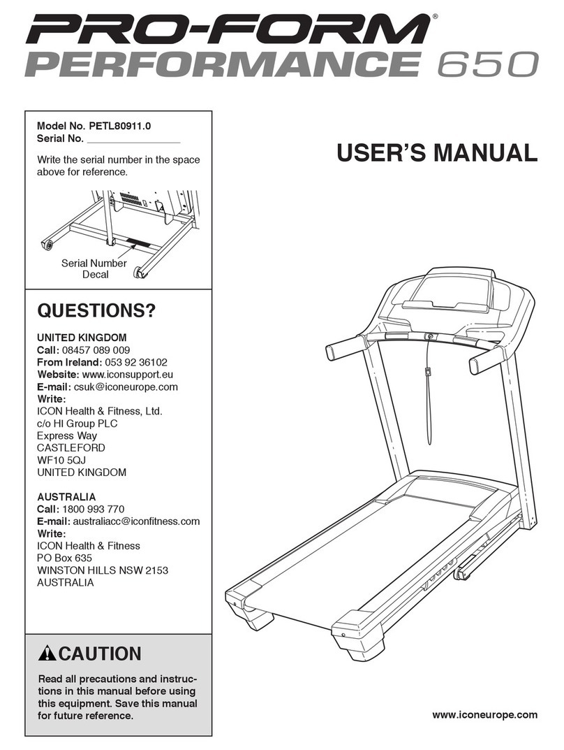 Pro-Form 650 Cardio Cross Trainer user manual Pro-Form 650 Cardio Cross Trainer user manual