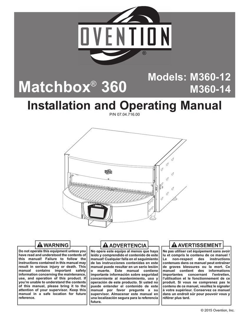 Ovention Matchbox M360-12 Installation and operating manual