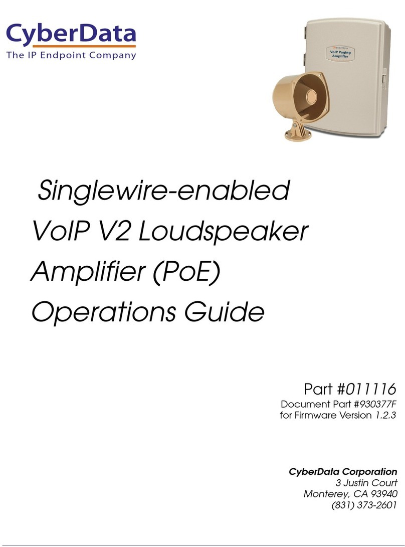 CyberData 11116 Operation guide