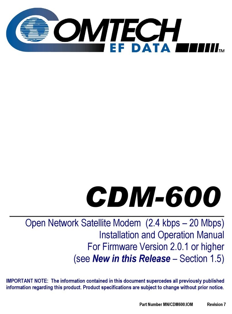 Comtech EF Data CDM-600 operating instructions