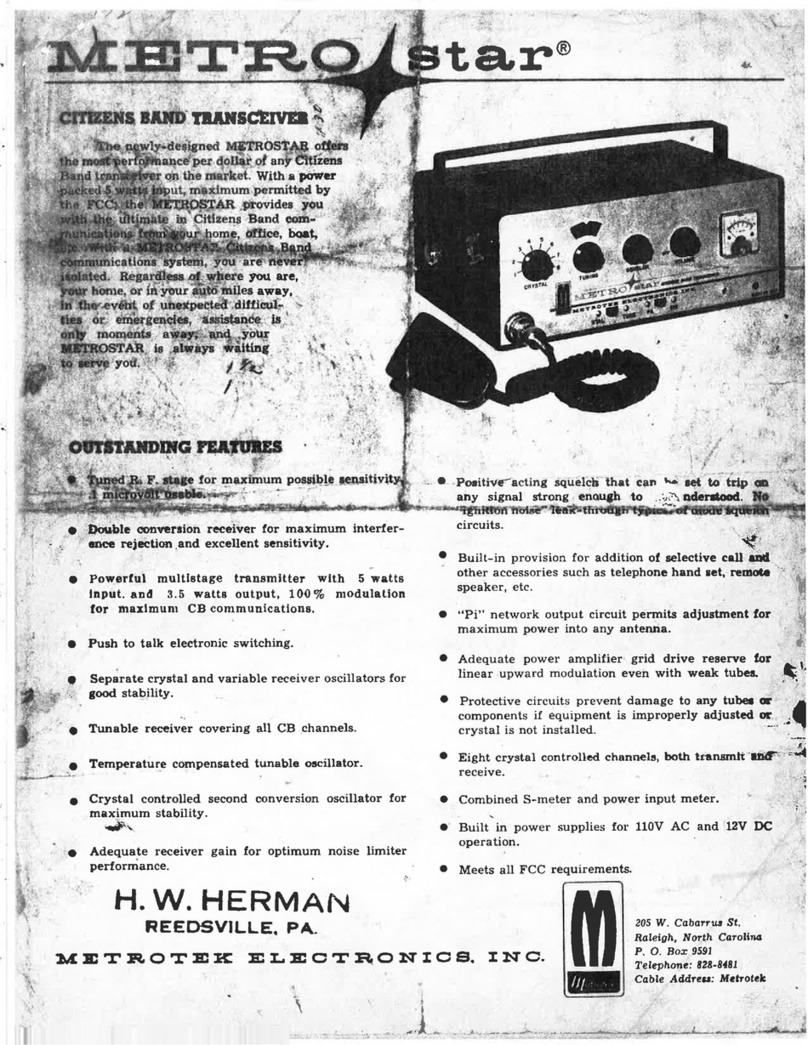 Metrotek Electronics Metro star Instruction booklet