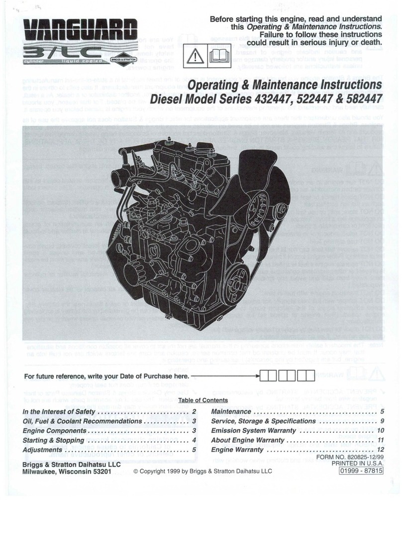 Vanguard Series 432447 Operating and maintenance instructions