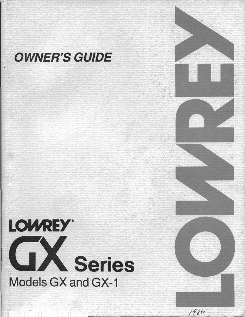 Lowrey GX G-400 owner's guide