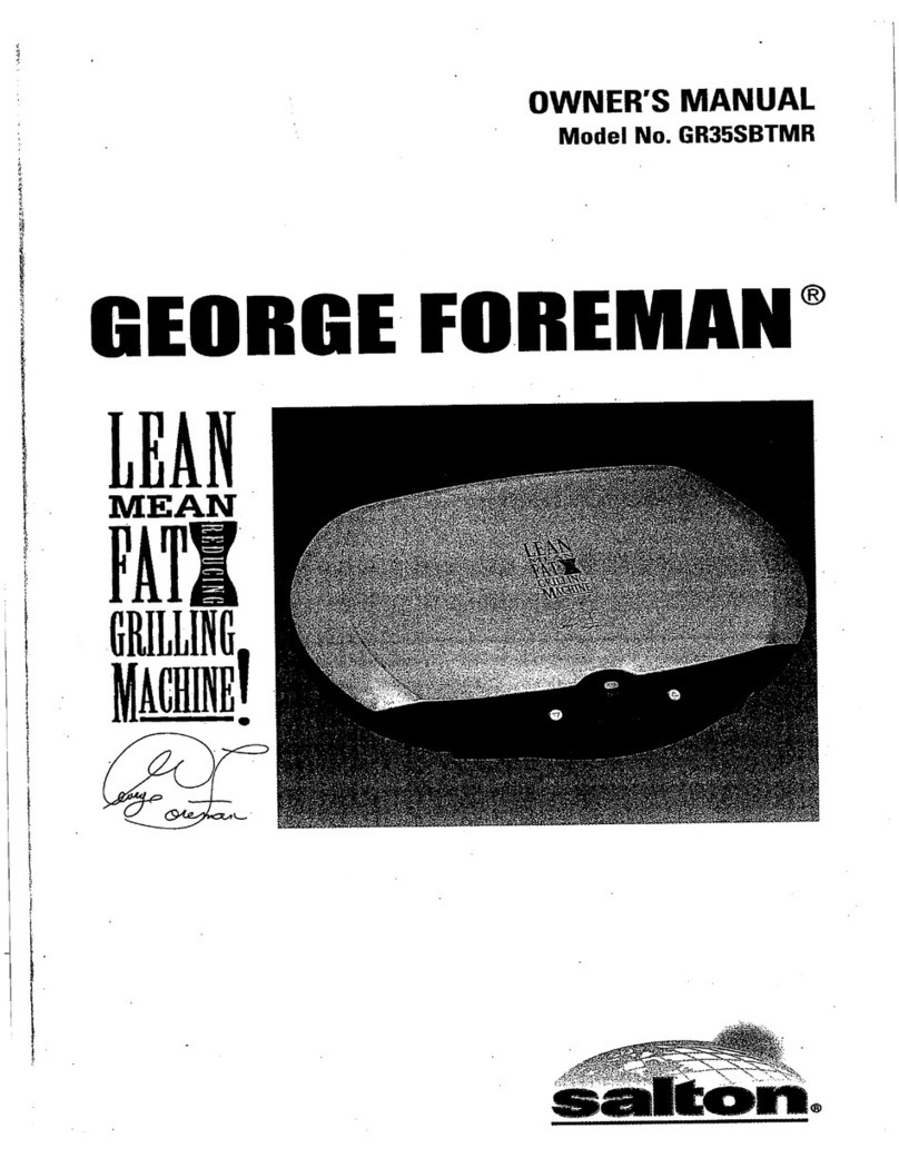 George Foreman GR35SBTMR owner's manual