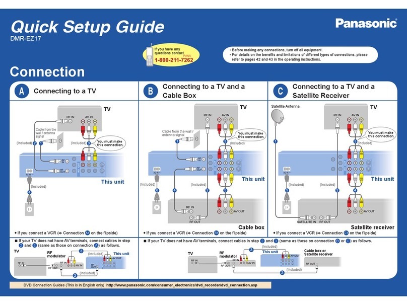 Panasonic Diga DMR-EZ17 Quick setup guide