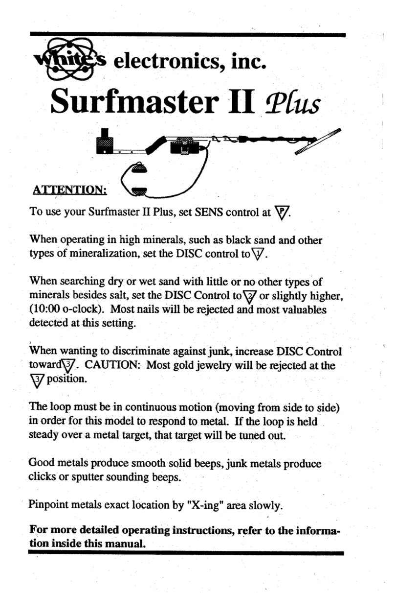 Whites Surfmaster II Plus User manual