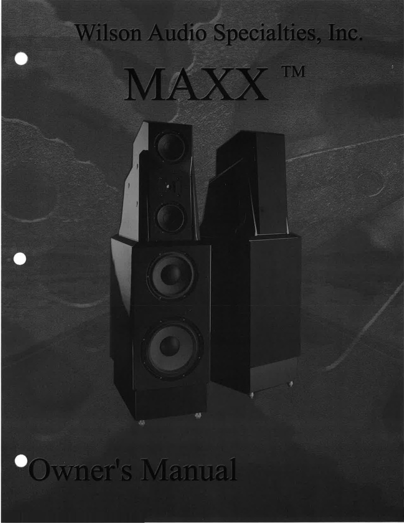 WILSON AUDIO MAXX User manual WILSON AUDIO MAXX User manual