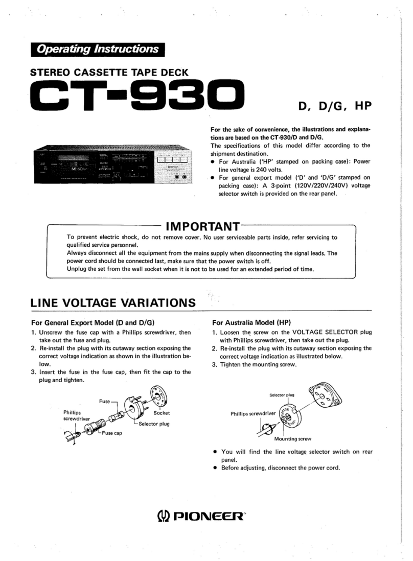 Pioneer CT-930 User manual