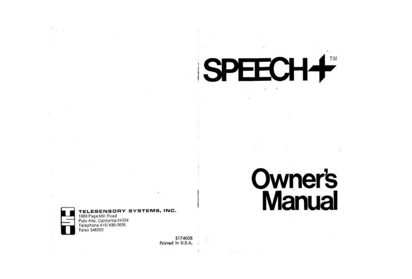 TSI Instruments Speech+ owner's manual
